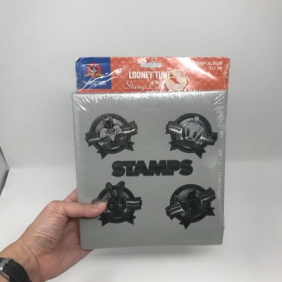 Vintage 1990s Looney Tunes Stamp Album Collectors Book 240 Stamps